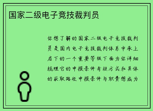 国家二级电子竞技裁判员